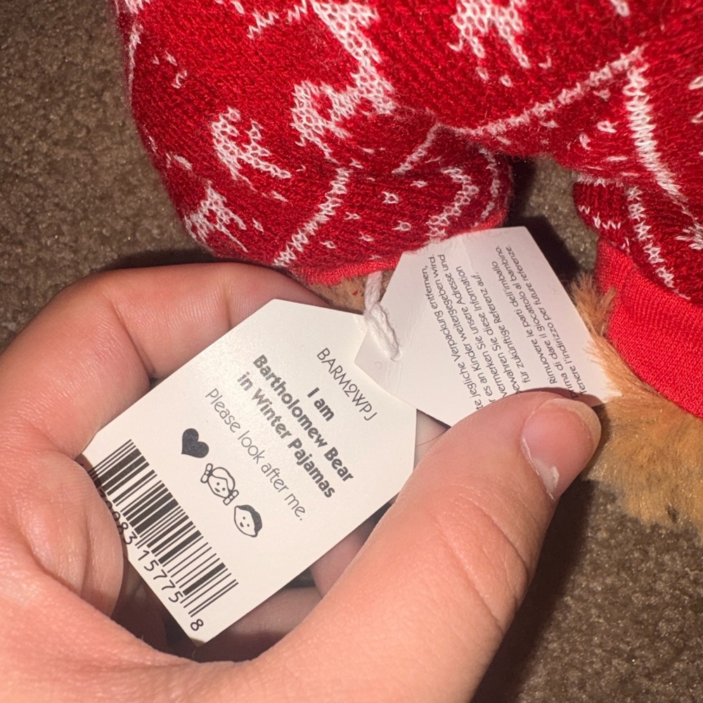 Jellycat Red and White Pajama Plush - Picture 3 of 3
